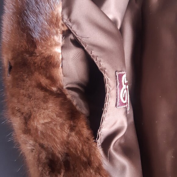 1960s Beige Mink Coat Mid Length Custom Women's Coat | The Fur Boutique - Picture 14 of 16